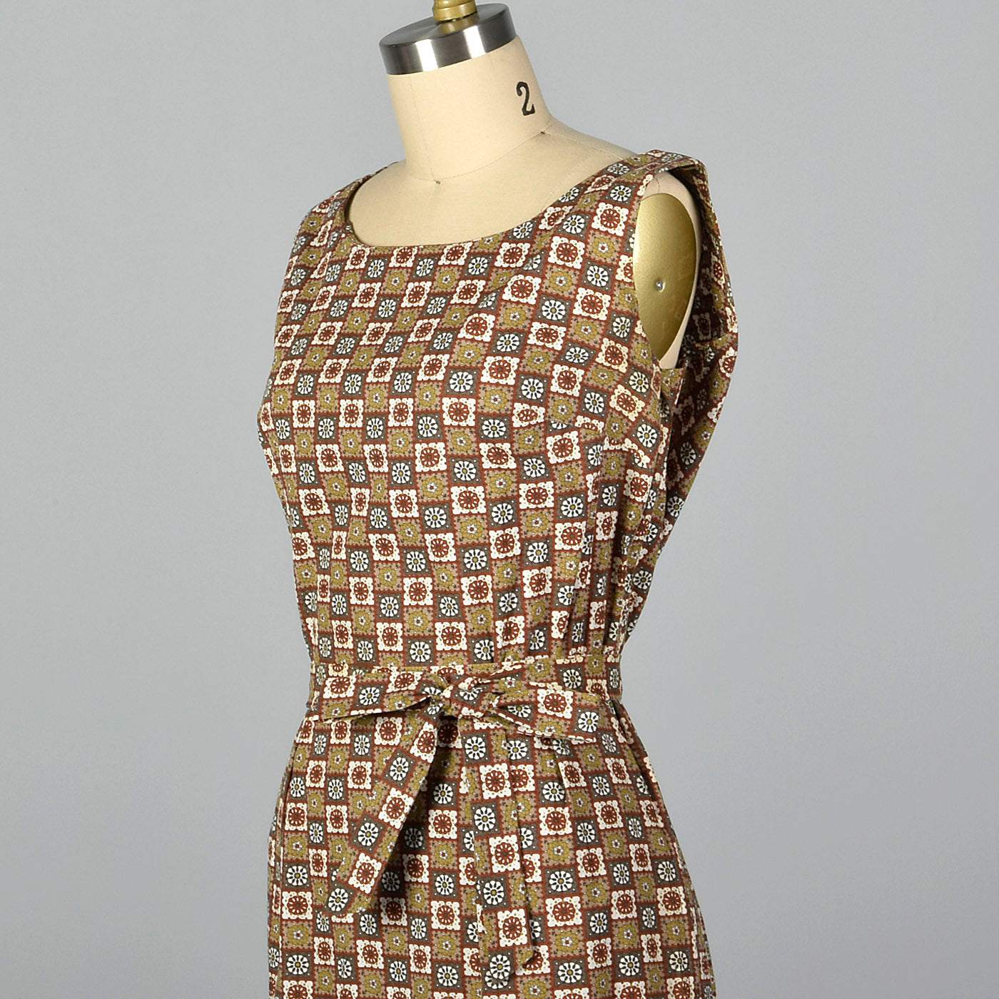 1960s Cotton Dress with Matching Collar