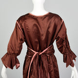 Large 1910s Brown Silk Day Dress