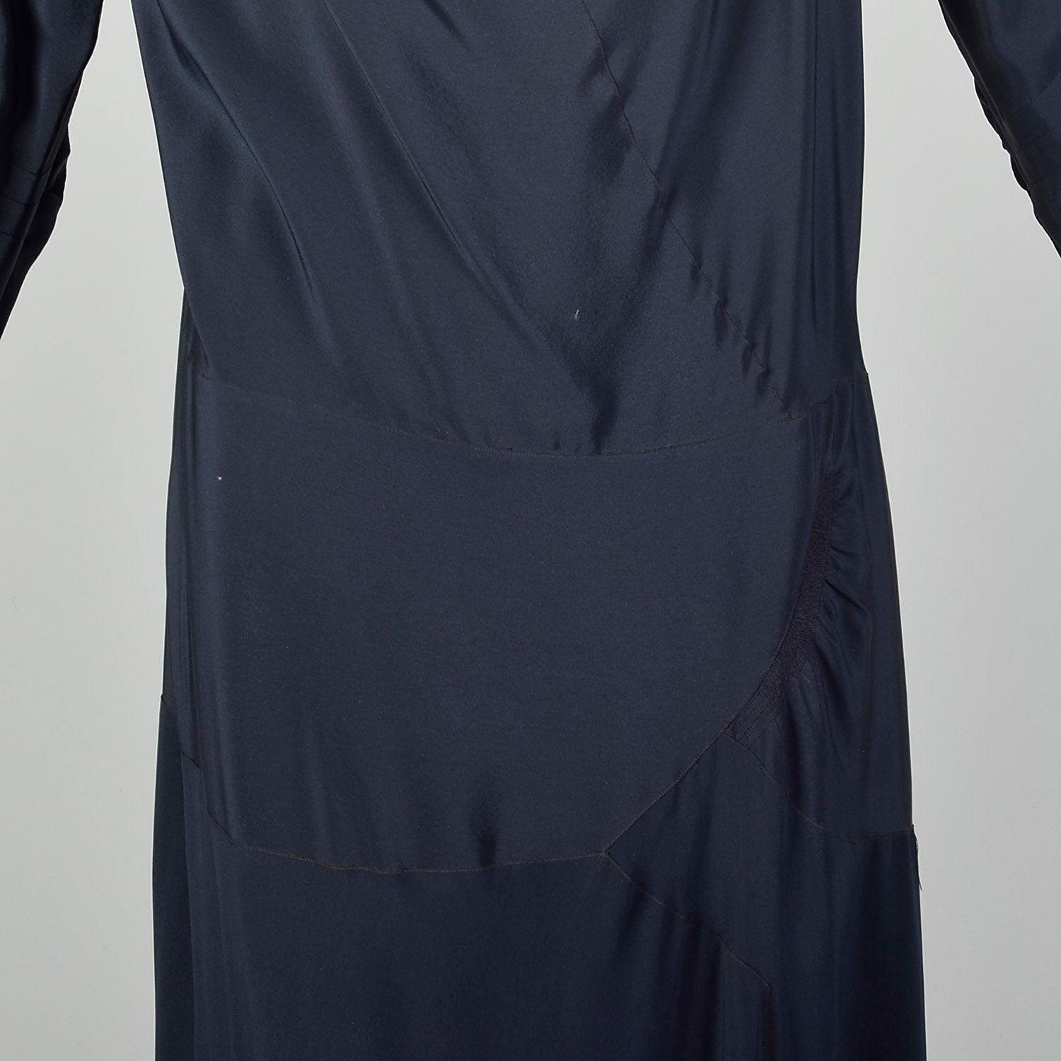 Large 1930s Navy Blue Dress