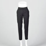 2000s Low Rise Black Pants with Bow Waist