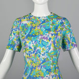1960s Floral Day Dress with Dropped Waist