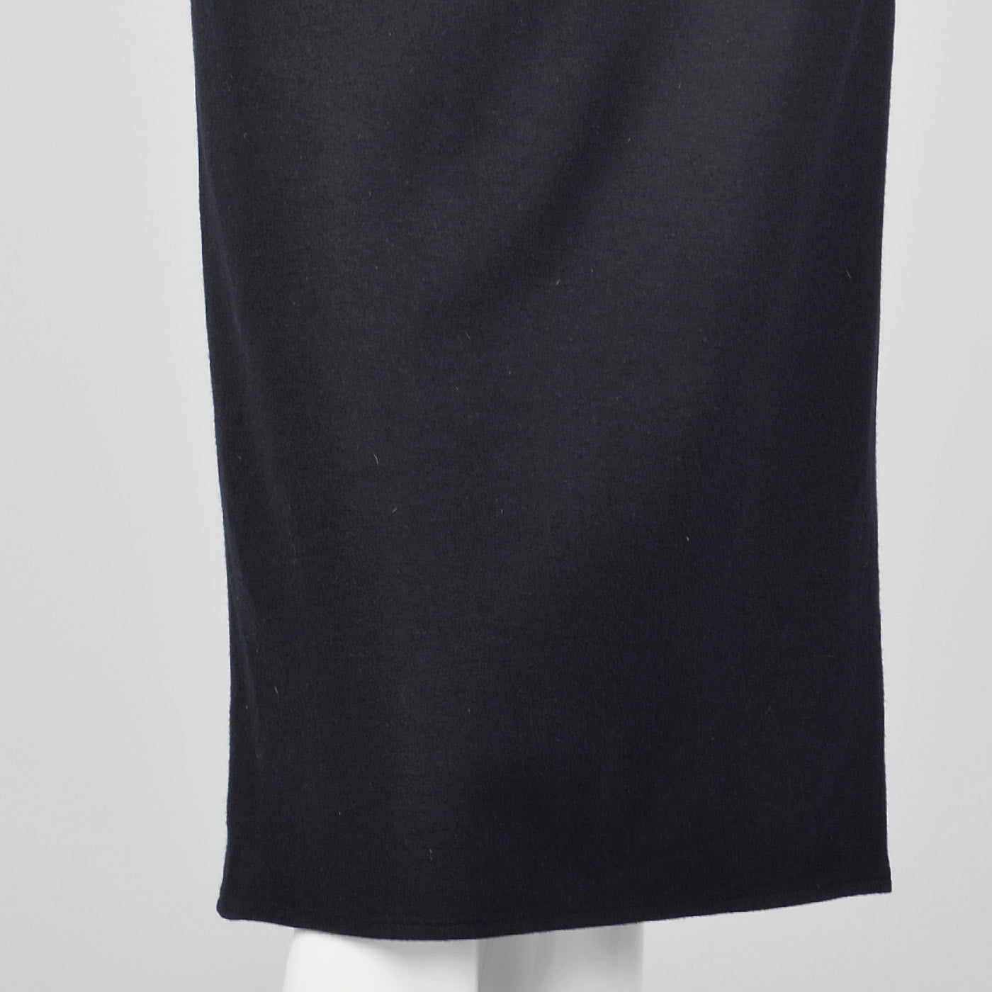 1980s Oscar de la Renta Black Wool Dress with Tie Waist