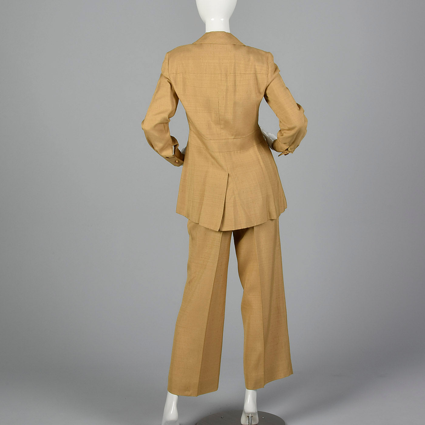 1970s Khaki Safari Pant Suit