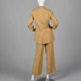 1970s Khaki Safari Pant Suit