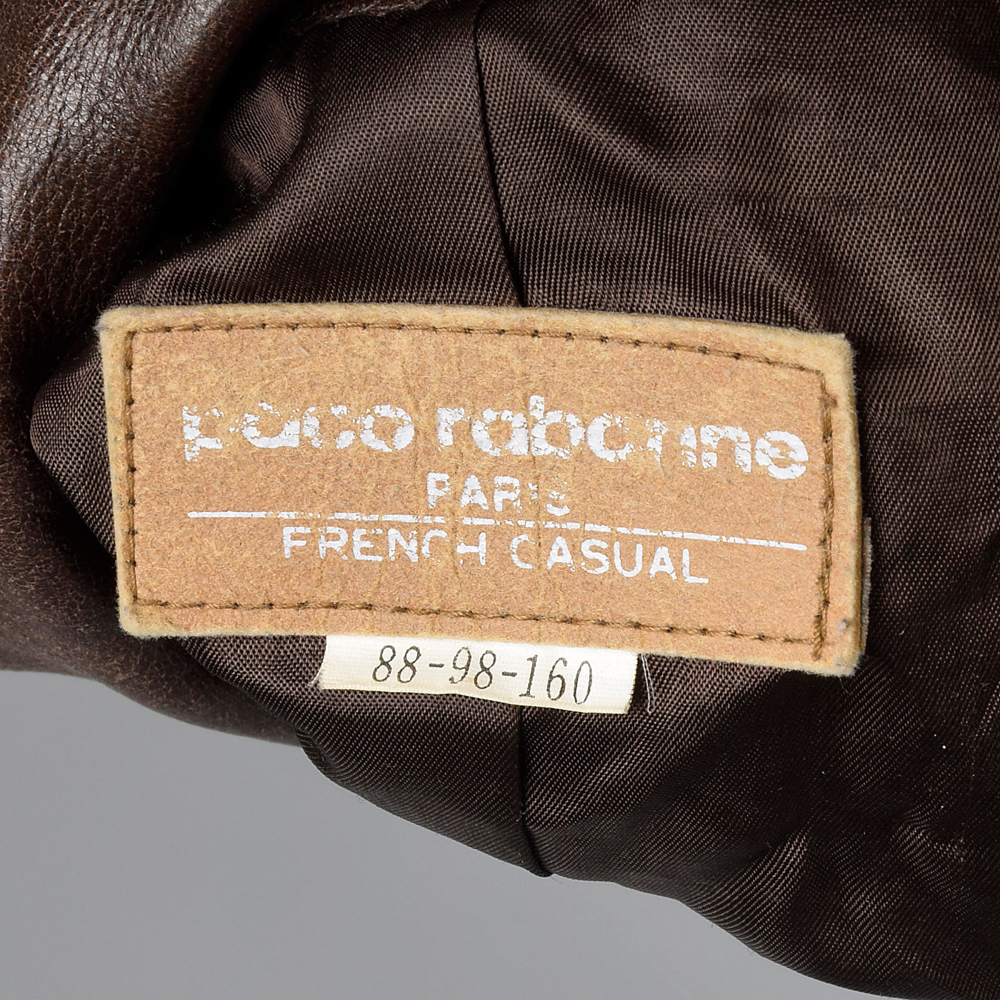 1990s Paco Rabanne Brown Leather Jacket