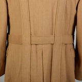Large 1980s Norfolk Jacket Tan Belted Camel Hair Coat