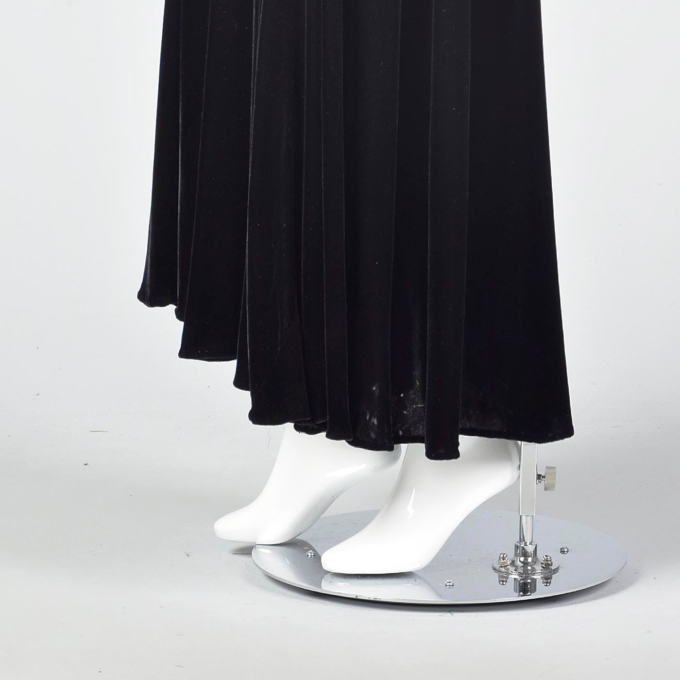 1930s Black Velvet Dress with Full Skirt