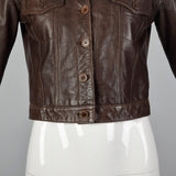 1990s Paco Rabanne Brown Leather Jacket
