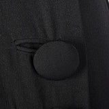 1940s Black Rayon Dress with Draped Hip Pocket