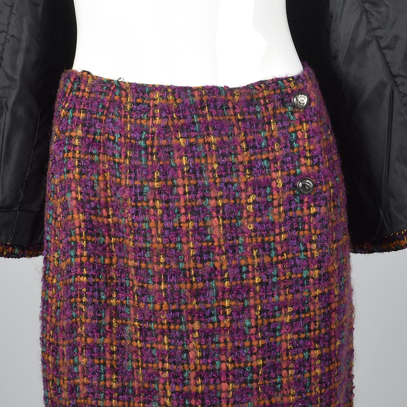 Classic Chanel Pink Tweed Skirt Suit