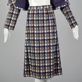 1970s Cropped Jacket and A Line Skirt Set in Wool Tweed