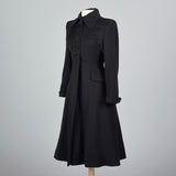 1940s Classic Black Princess Coat