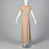 1940s Nude and Pink Layered Evening Dress