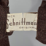 Medium 1950s Brown Wool Skirt With Decorative Beading