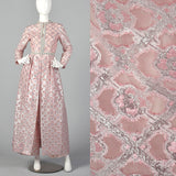 1960s Pink and Silver Tunic Dress and Pant Set