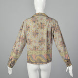 1970s Byblos Floral Silk Blouse