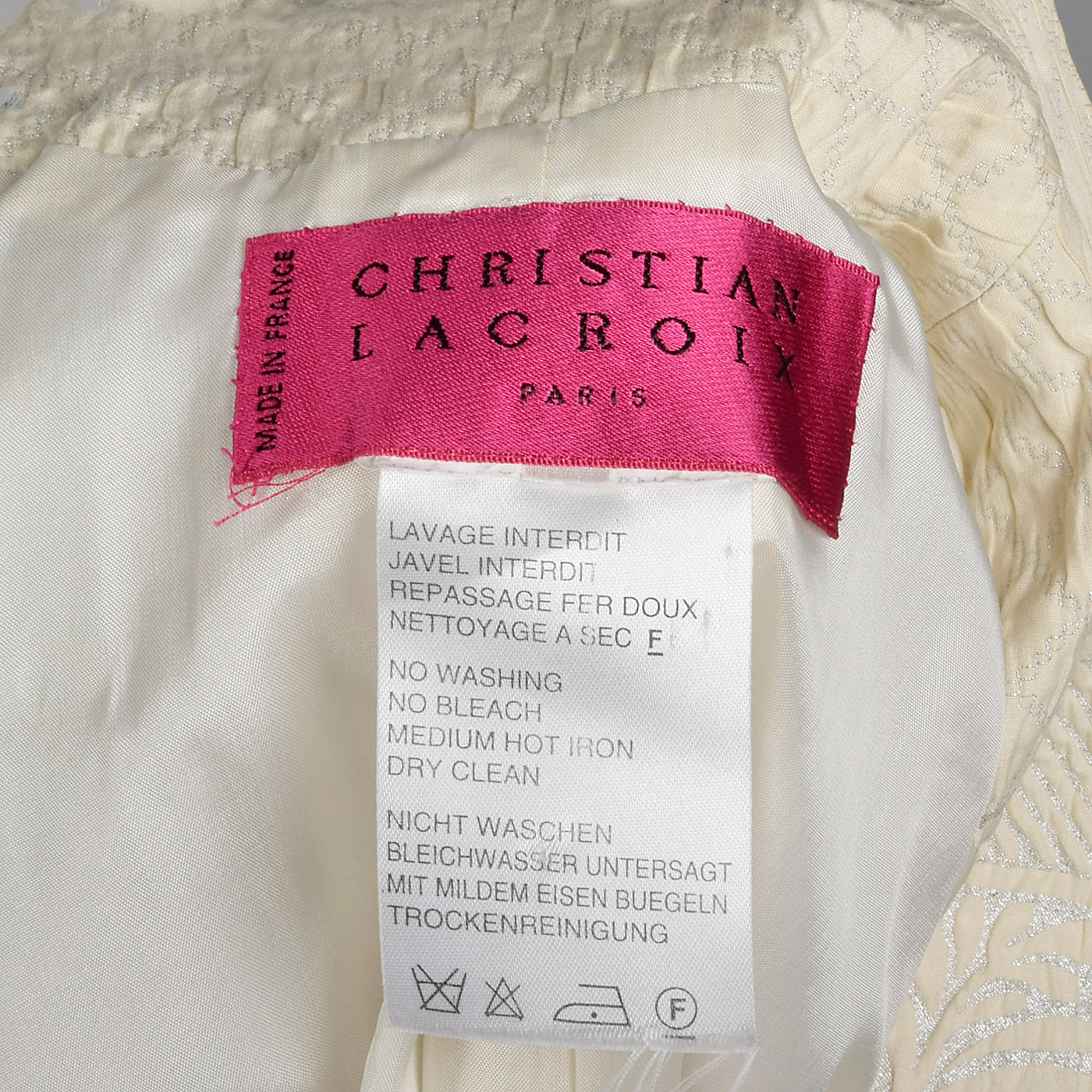 Medium Christian Lacroix 1990s Cream and Silver Blazer