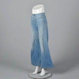 1970s Bell Bottom Cotton Denim Zip Front jeans