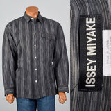 2000s Issey Miyake Gray Stripe Shirt