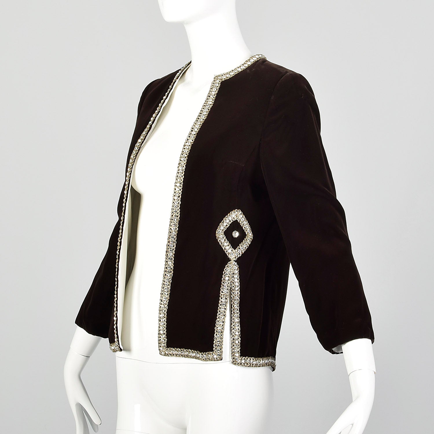 XS 1960s Brown Velvet Jacket