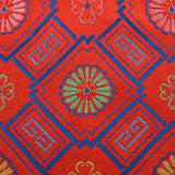 1970s Adele Simpson Red Silk Brocade Dress