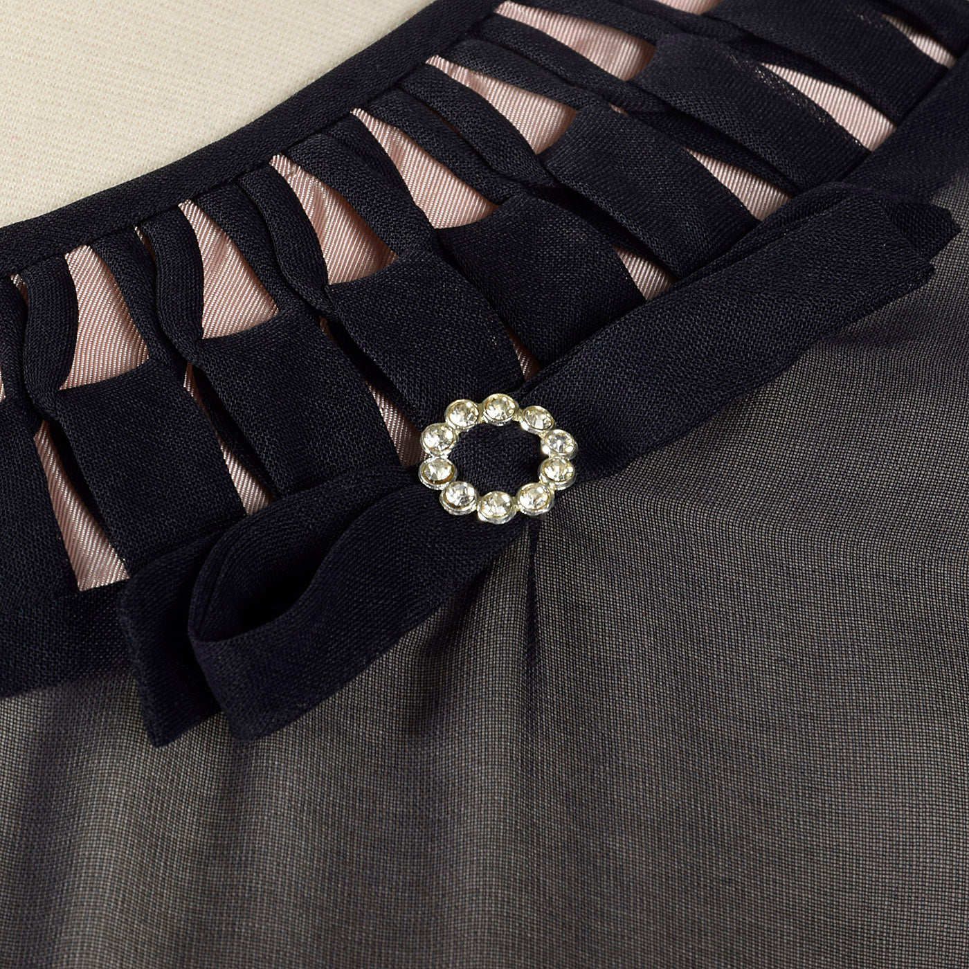 1950s Sheer Navy Party Dress
