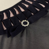 1950s Sheer Navy Party Dress