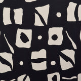 1980s Louis Feraud Black Print Dress with Drop Waist