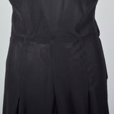 1930s Black Halter Dress with Pink Velvet Neckline