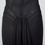 1940s Black Crepe Evening Dress with Train, Very Morticia