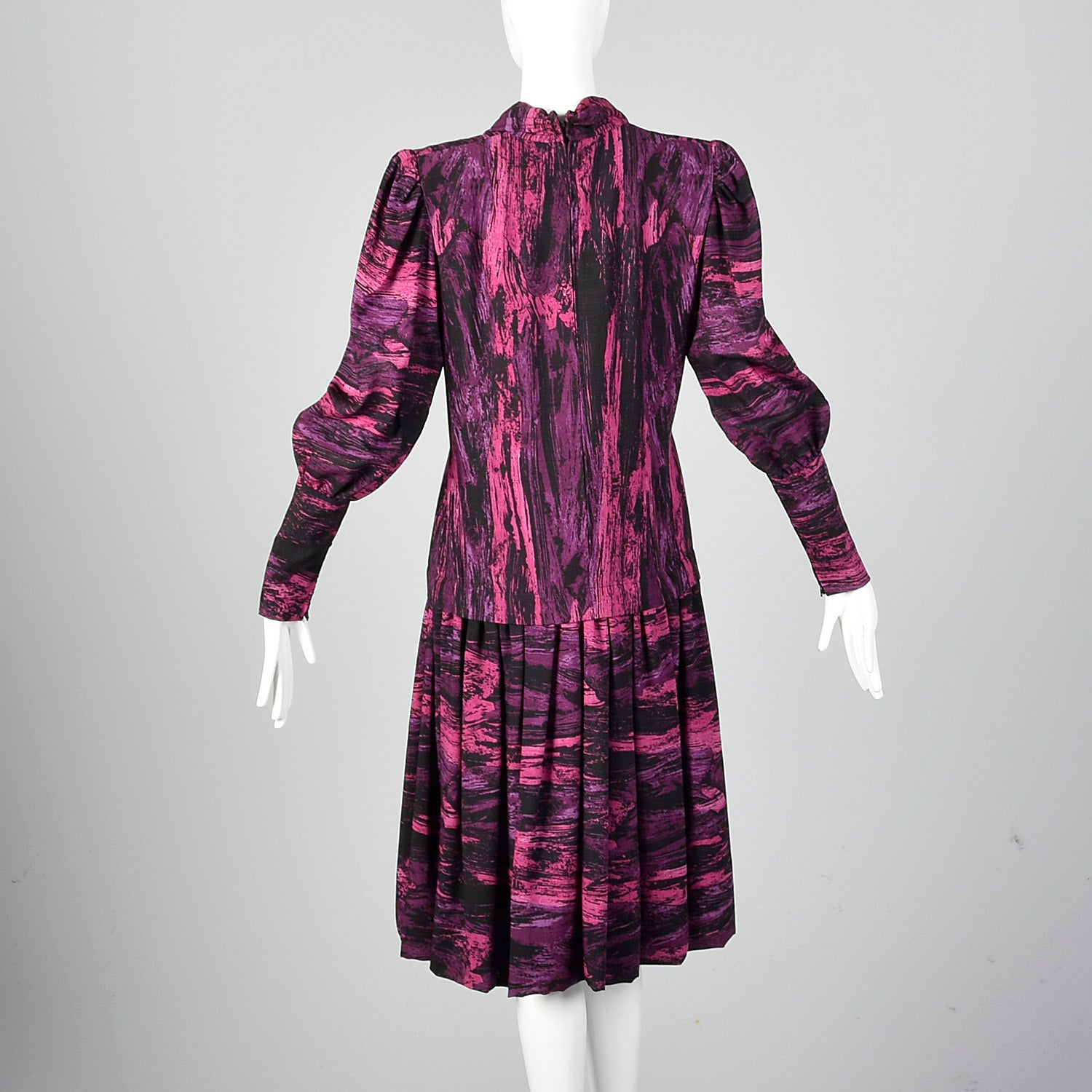 1980s Pauline Trigere Drop Waist Dress