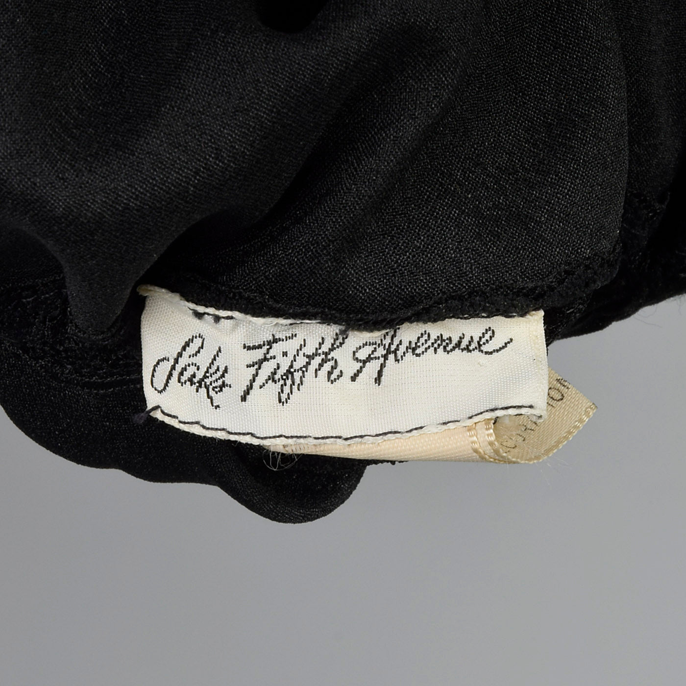 1970s Saks Fifth Avenue Sheer Black Nightgown with Car Wash Hem