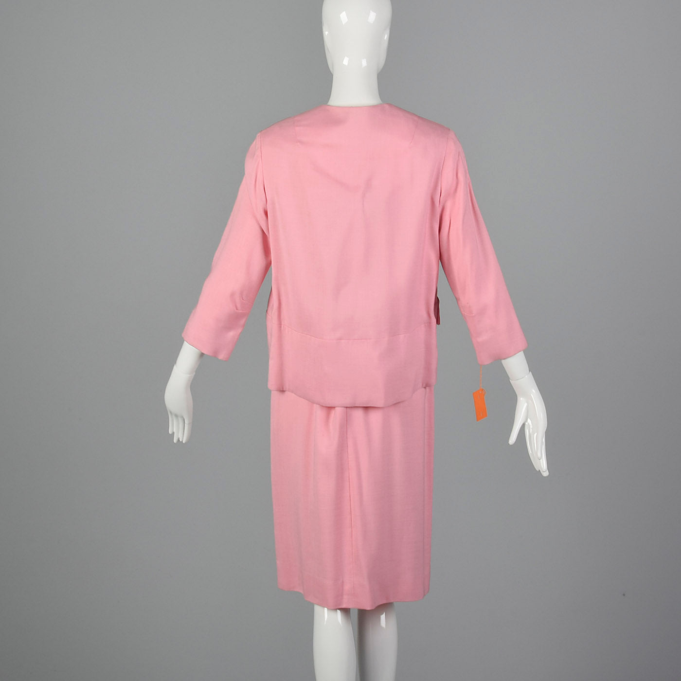 1960s Lilli Diamond Deadstock Pink Wiggle Dress and Jacket Set