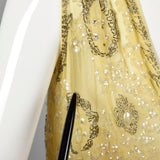 1960s Yellow Chiffon Beaded Dress
