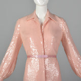 Small Bill Blass 1970s Pink Sequin Dress