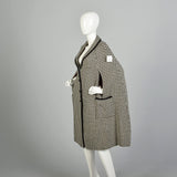 XXS 1960s Neusteters Houndstooth Cape Woven Winter Outerwear Shawl Collar Pockets