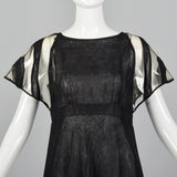 Fendi Linen Dress with Vinyl Sleeves & Split Skirt