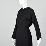 1940s Black Knit Dress with Tails