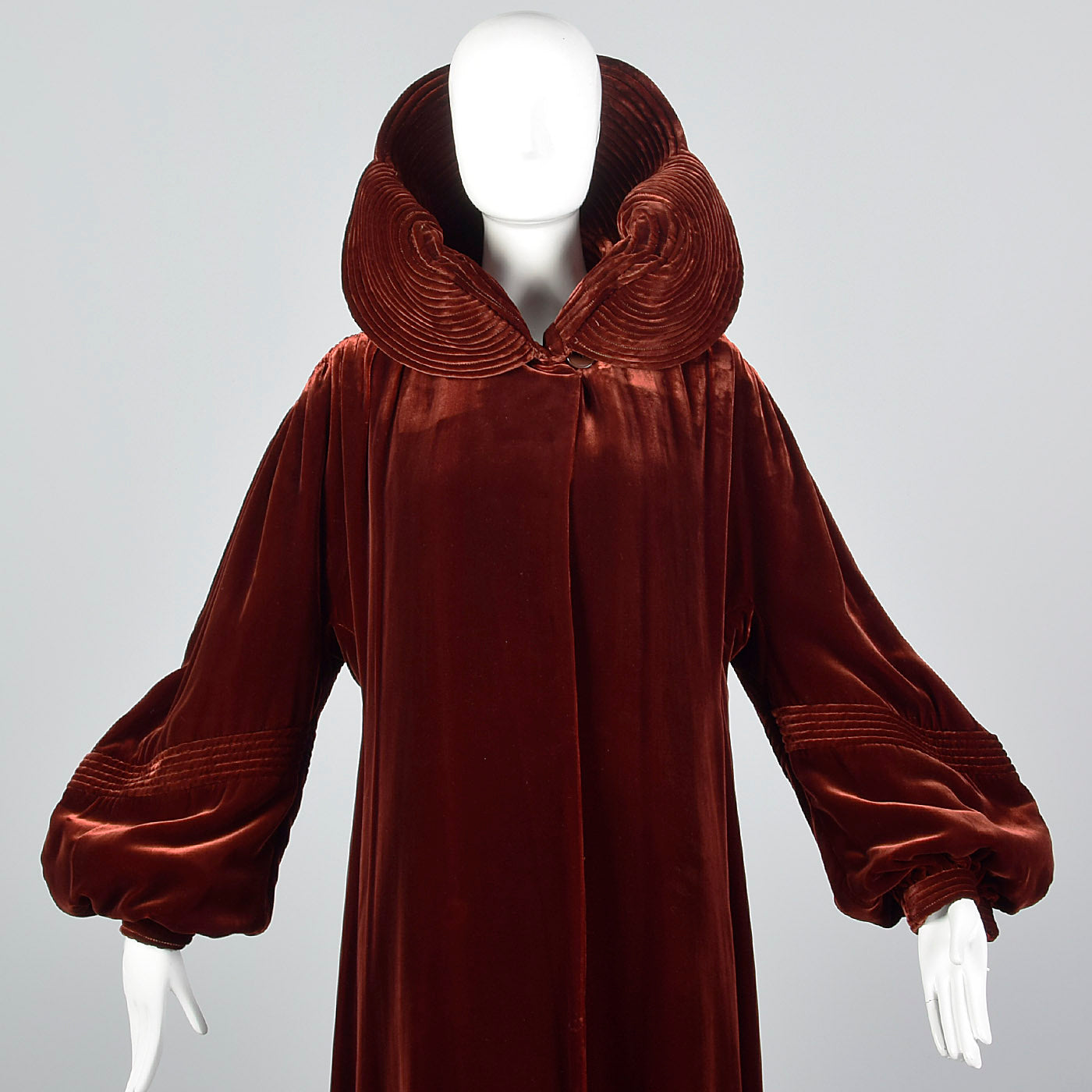 Incredible Art Deco Opera Coat with Portrait Collar & Bishop Sleeves