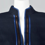 1980s Louis Feraud Blue Skirt with Matching Open Jacket