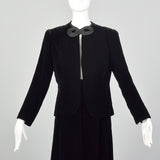 Large 1940s Halle Bros. Co. Black Velvet Skirt Set