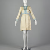 1960s Teal Traina Satin Dress