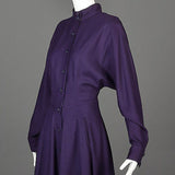 1980s Karl Lagerfeld Purple Wool Midi Dress