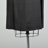 XS 1950s Sleeveless Black Silk LBD Cocktail Dress