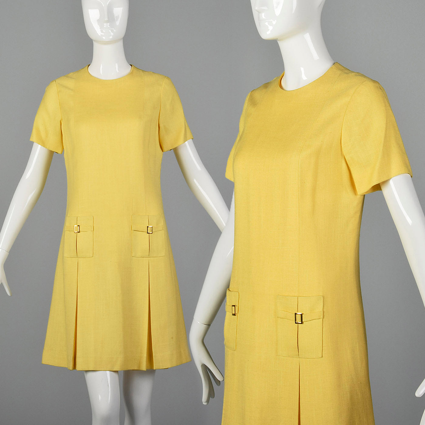 1960s Mod Shift Dress in Yellow 1960s Mod Shift Dress in Yellow