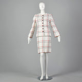 Small 1980s Michael Novarese Skirt Suit Windowpane Check