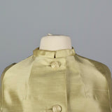 1960s Yellow Silk Cape with Fox Fur Trim