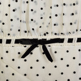 Medium 1950s Black & White Sleeveless Polka Dot Fit & Flare Party Dress