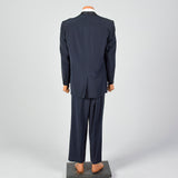 45L 1950s Navy Black Silk Shawl Collar Mens Tuxedo Single Button