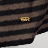 XS 1990s Black Brown Striped Cardigan Sweater